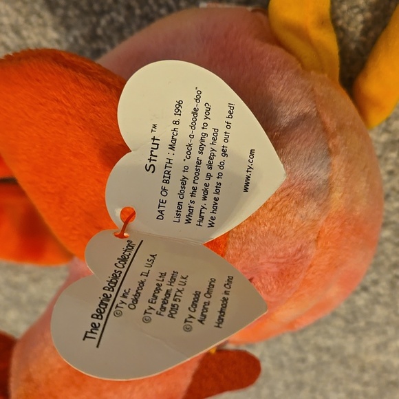 Ty Beanie Baby Strut Rooster March 8 1996 - Picture 3 of 8